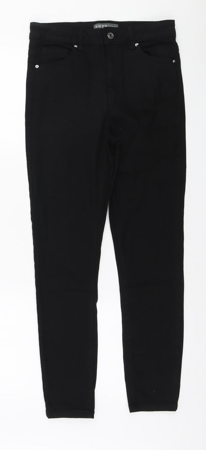 Denim & Co. Womens Black Polyester Skinny Jeans Size 14 L26 in Regular Zip