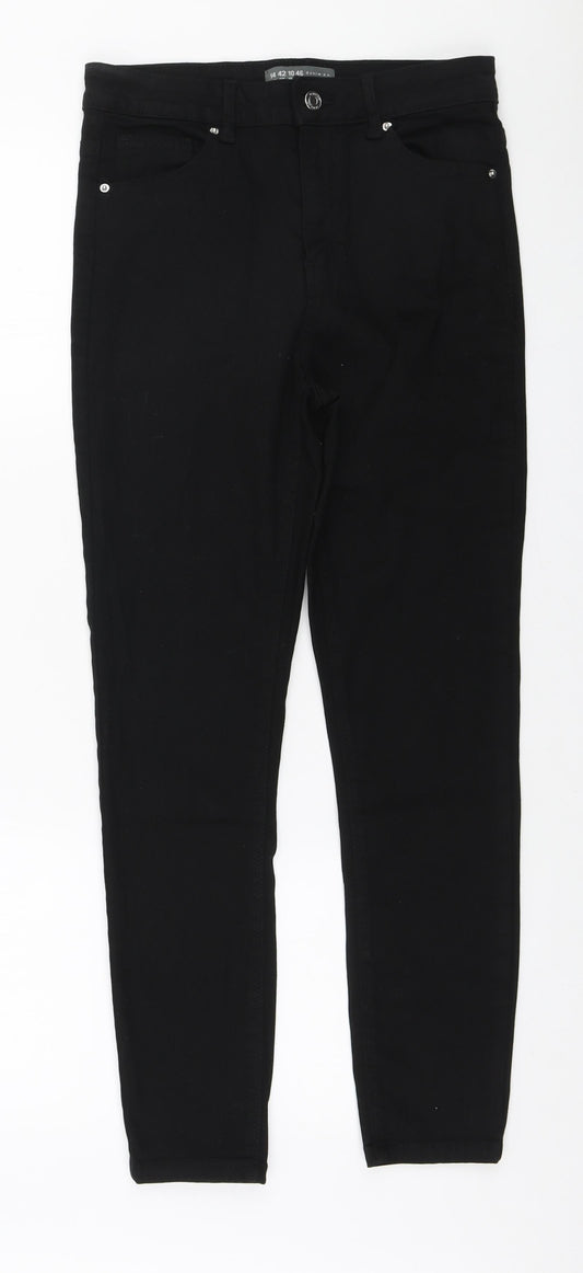 Denim & Co. Womens Black Polyester Skinny Jeans Size 14 L26 in Regular Zip