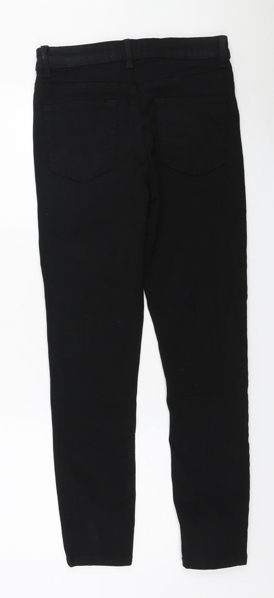 Denim & Co. Womens Black Polyester Skinny Jeans Size 14 L26 in Regular Zip