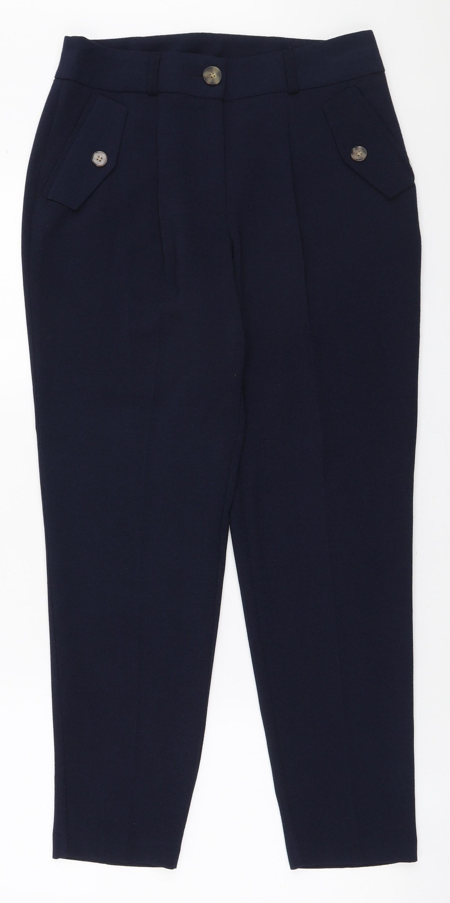 Womens UK Size 8 Peacocks Regular Fit  Blue Trousers