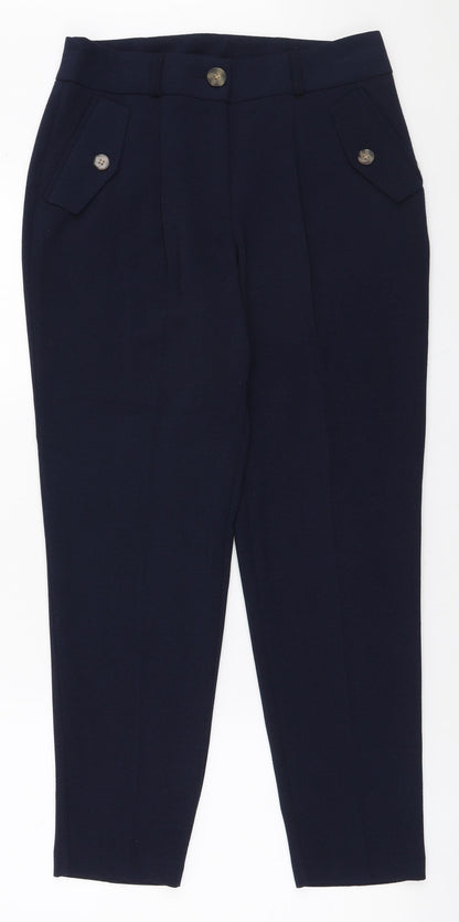 Womens UK Size 8 Peacocks Regular Fit  Blue Trousers
