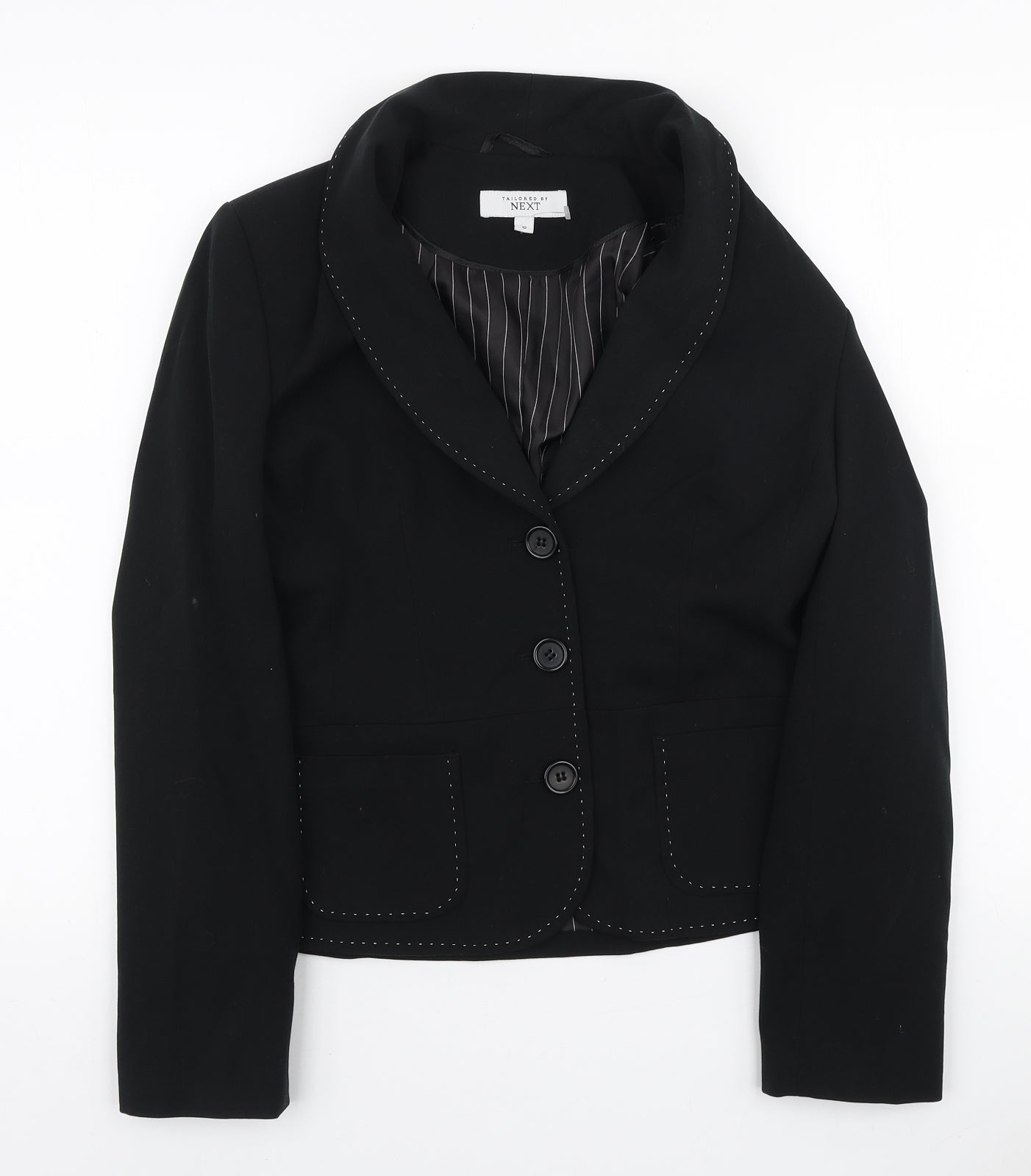 NEXT Womens Black Polyester Jacket Blazer Size 10