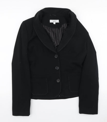 NEXT Womens Black Polyester Jacket Blazer Size 10