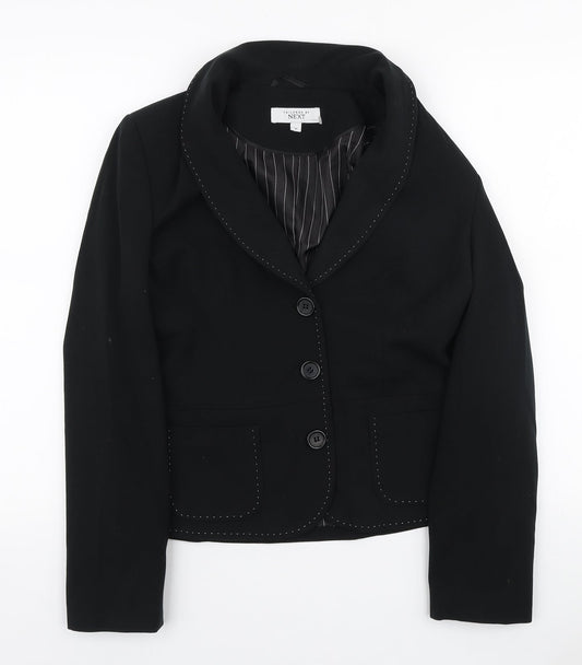 NEXT Womens Black Polyester Jacket Blazer Size 10