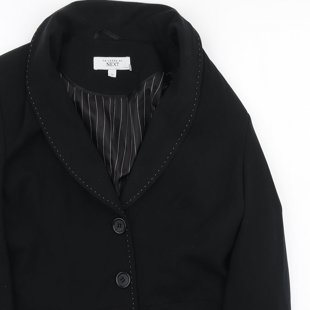 NEXT Womens Black Polyester Jacket Blazer Size 10