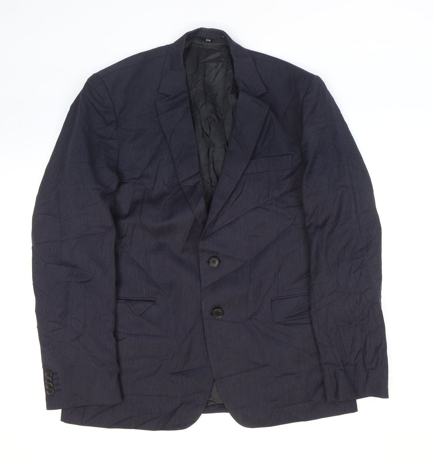 SIR of Sweden Mens Blue Striped Wool Jacket Suit Jacket Size 42