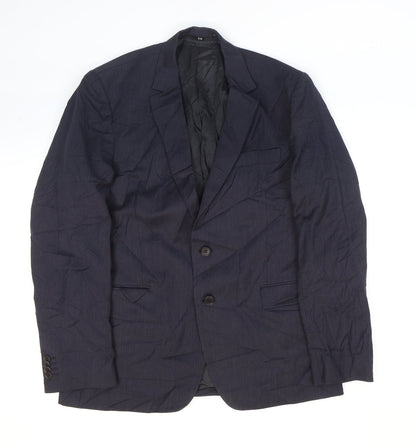 SIR of Sweden Mens Blue Striped Wool Jacket Suit Jacket Size 42