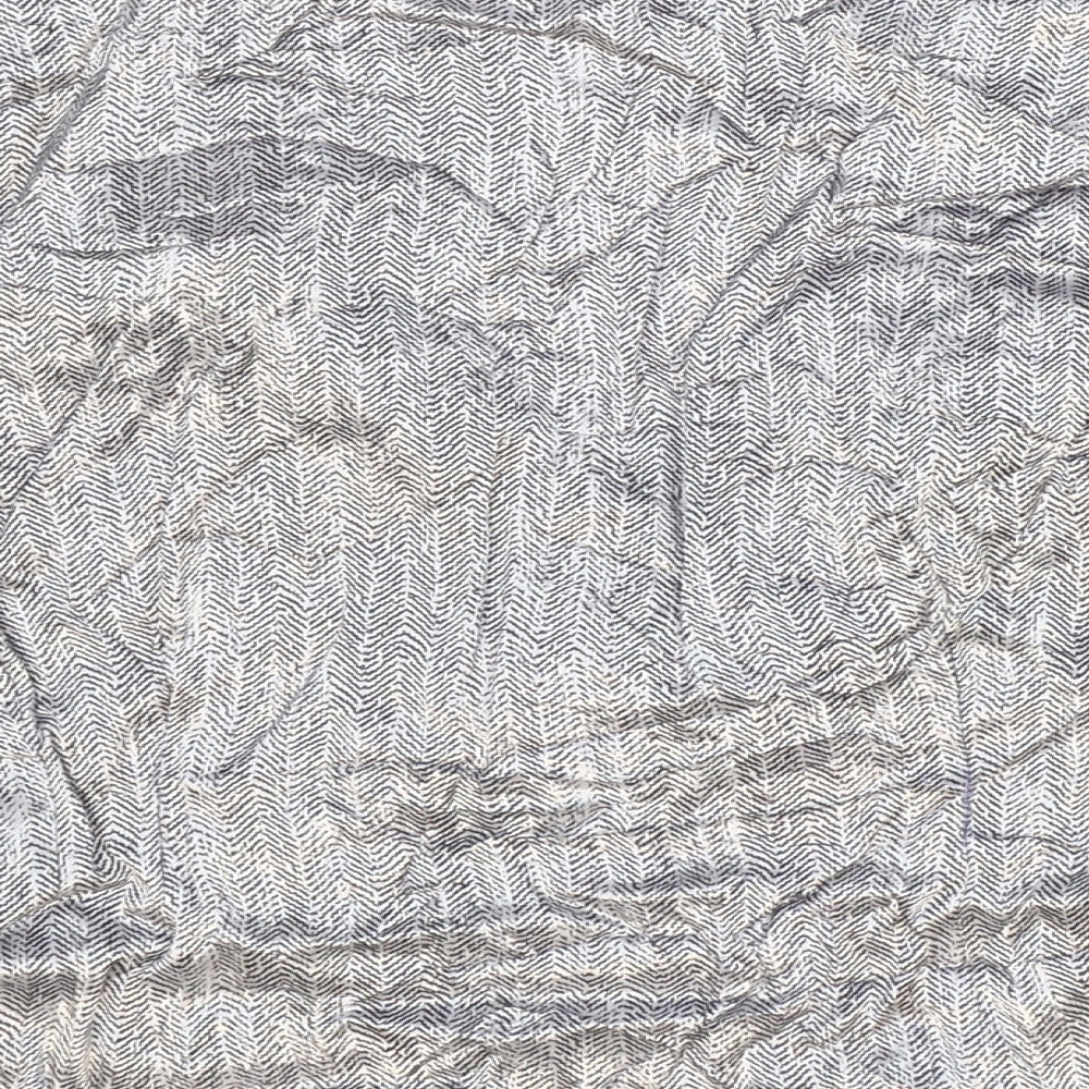 Miss Selfridge Womens Silver Geometric Acetate Wrap Blouse Size 14 V-Neck