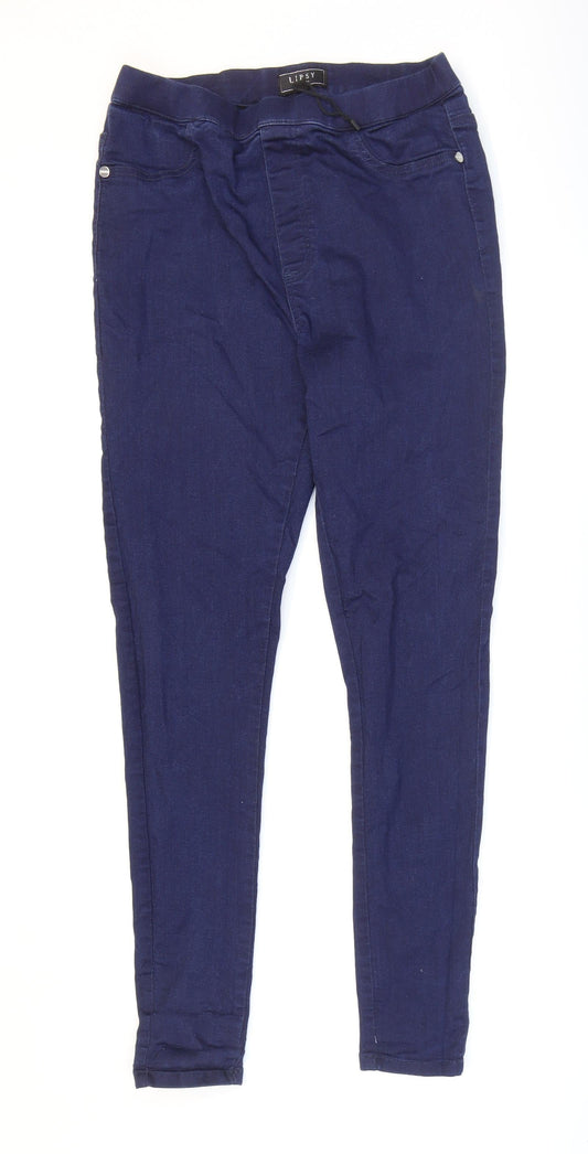 Lipsy Womens Blue Cotton Jegging Jeans Size 10 L28 in Regular