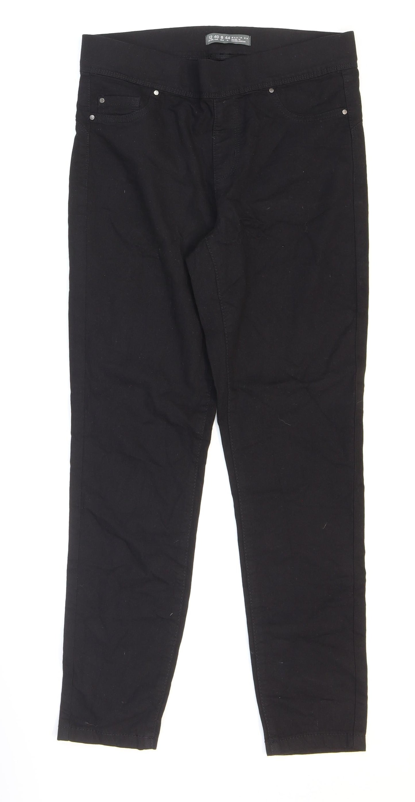 Primark Womens Black Cotton Jegging Jeans Size 10 L26 in Regular