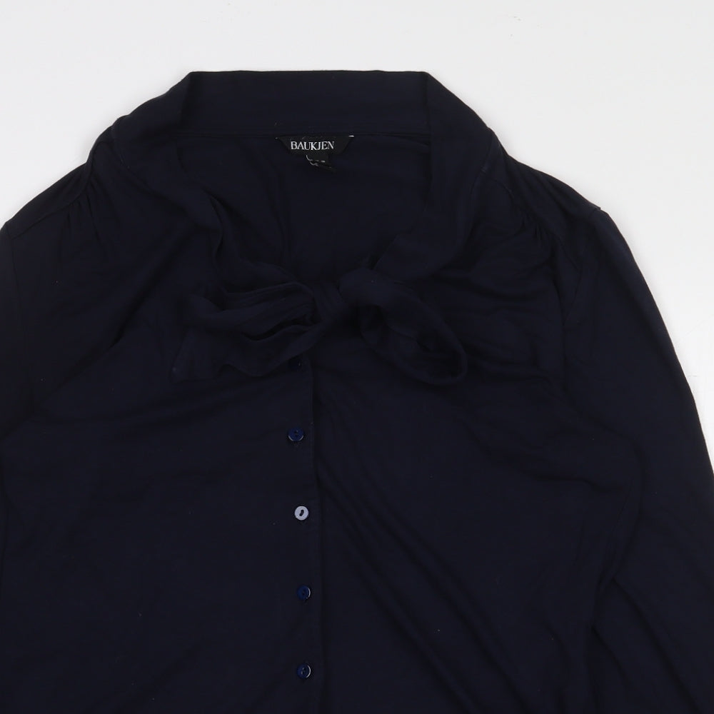 Womens UK Size 10 Baukjen Blue Basic Button-Up