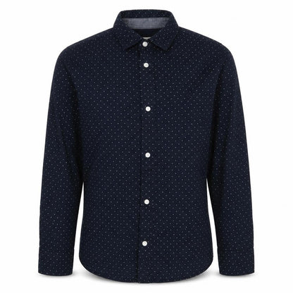 Label of Graded Goods Boys Blue Polka Dot 100% Cotton Basic Button-Up Size 11-12 Years Collared Button