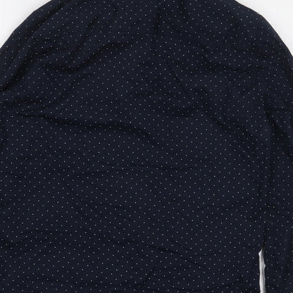 Label of Graded Goods Boys Blue Polka Dot 100% Cotton Basic Button-Up Size 11-12 Years Collared Button
