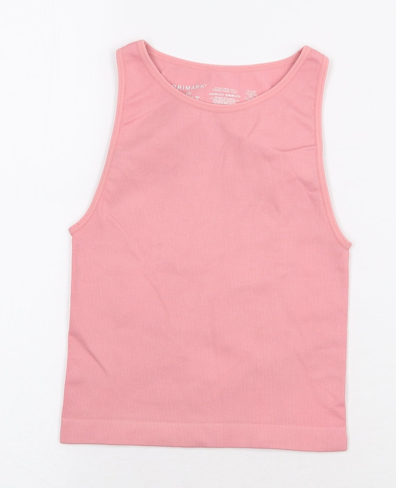 Primark Womens Pink Nylon Basic Tank Size XS Scoop Neck