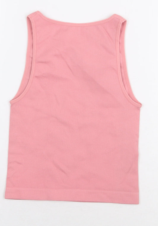 Primark Womens Pink Nylon Basic Tank Size XS Scoop Neck