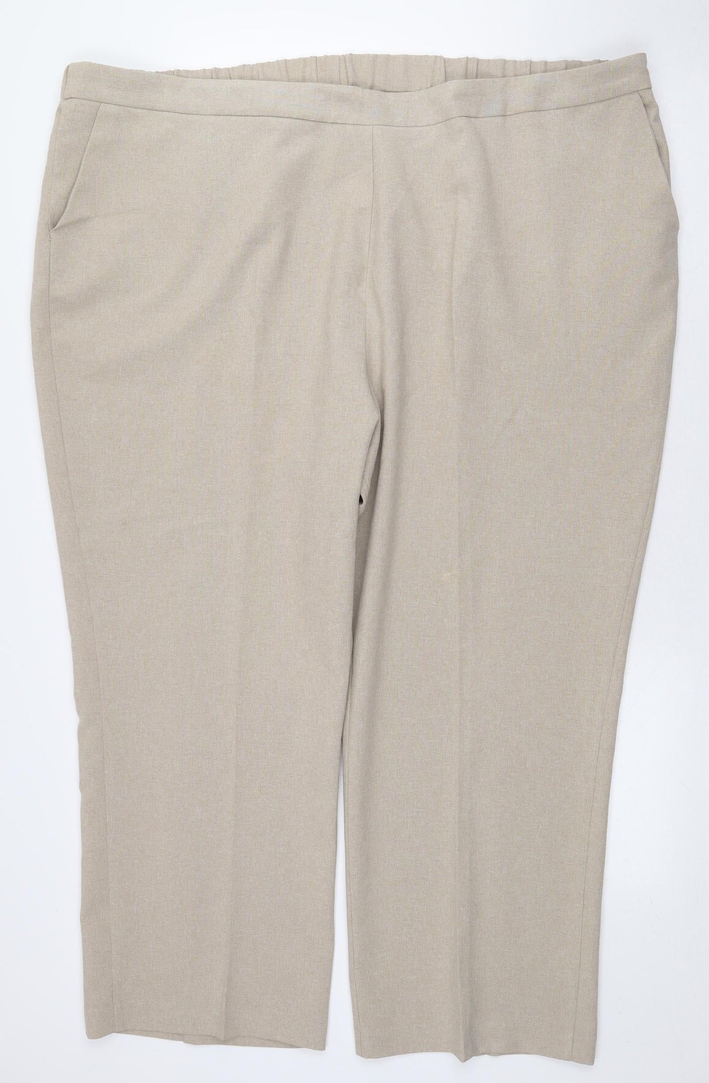 Bonmarché Womens Beige Polyester Trousers Size 26 L26 in Regular