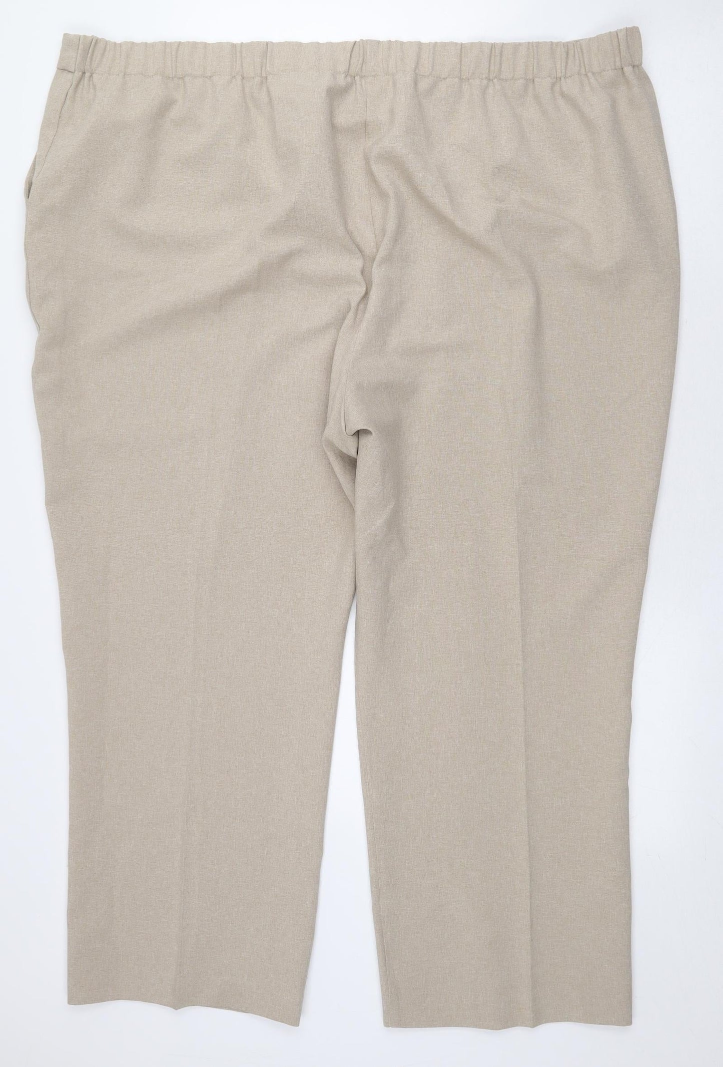 Bonmarché Womens Beige Polyester Trousers Size 26 L26 in Regular