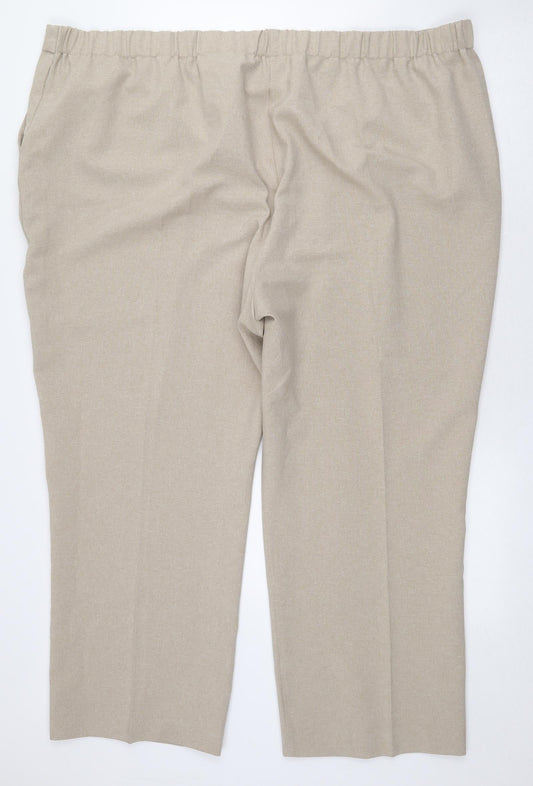 Bonmarché Womens Beige Polyester Trousers Size 26 L26 in Regular