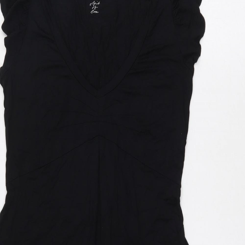 Marc Cain Womens Black Viscose A-Line Size S V-Neck Pullover