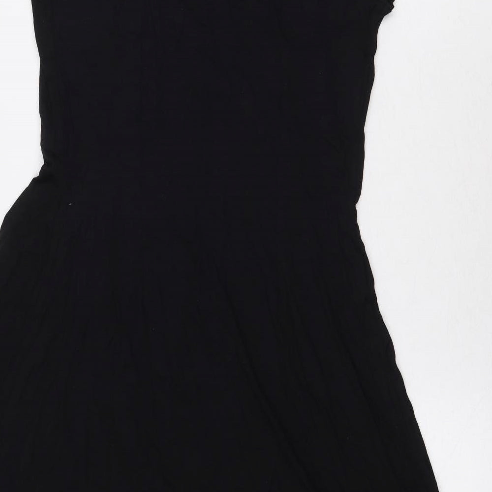 Marc Cain Womens Black Viscose A-Line Size S V-Neck Pullover