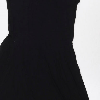 Marc Cain Womens Black Viscose A-Line Size S V-Neck Pullover