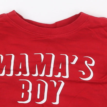 Primark Boys Red 100% Cotton Pullover T-Shirt Size 9-12 Months Round Neck Pullover - Mama's Boy