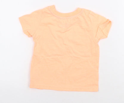 Primark Boys Orange Polyester Basic T-Shirt Size 9-12 Months Round Neck Pullover - Totally Epic