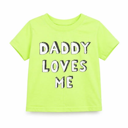 Primark Boys Green Polyester Basic T-Shirt Size 9-12 Months Round Neck Pullover - Daddy Loves Me