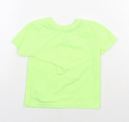 Primark Boys Green Polyester Basic T-Shirt Size 9-12 Months Round Neck Pullover - Daddy Loves Me