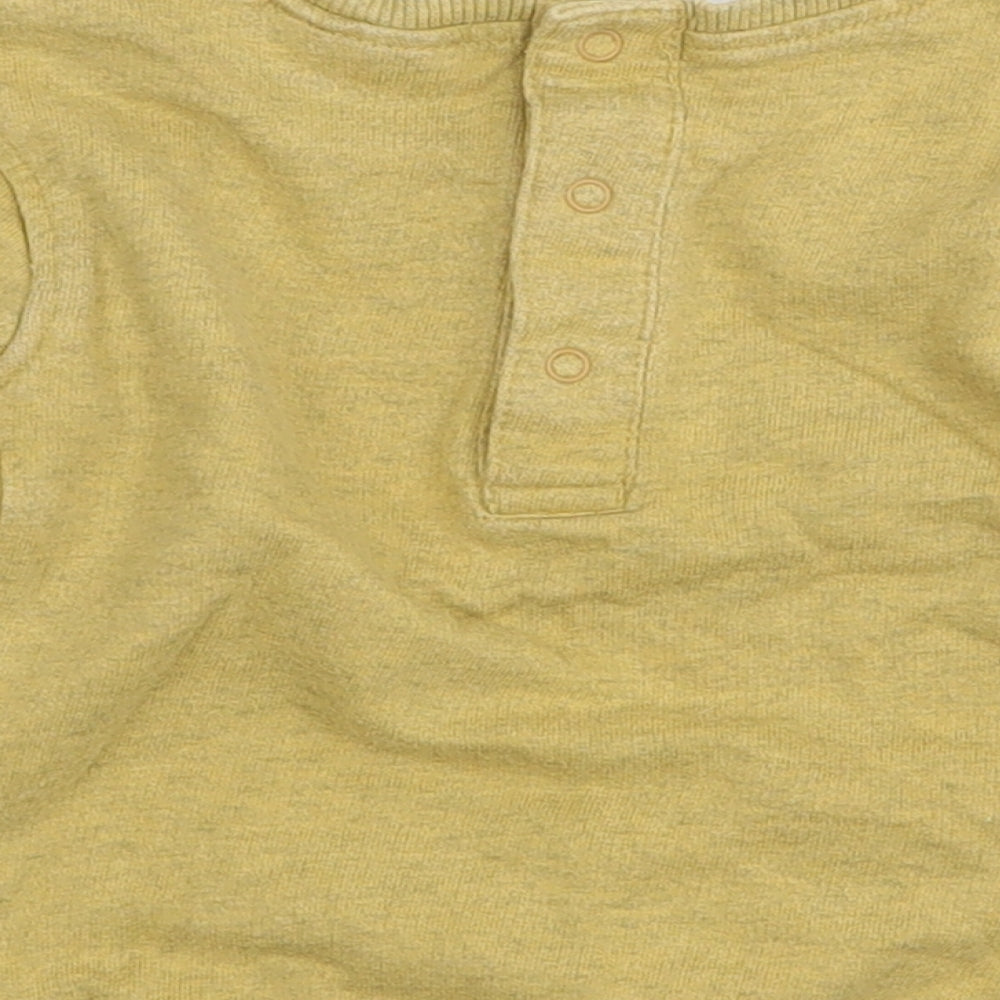 NEXT Baby Yellow 100% Cotton Henley Jumper Size 6-9 Months Pullover - #Dreamer