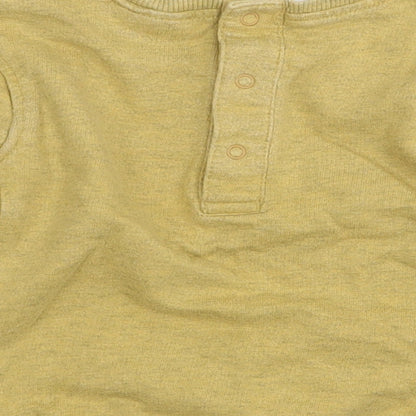 NEXT Baby Yellow 100% Cotton Henley Jumper Size 6-9 Months Pullover - #Dreamer