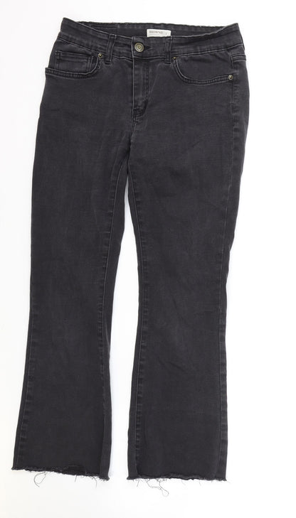 Brownie Womens Black Cotton Bootcut Jeans Size S L25 in Regular Zip