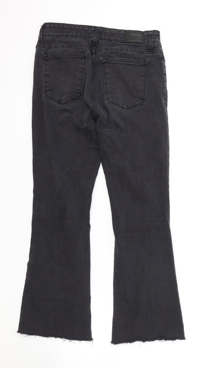 Brownie Womens Black Cotton Bootcut Jeans Size S L25 in Regular Zip