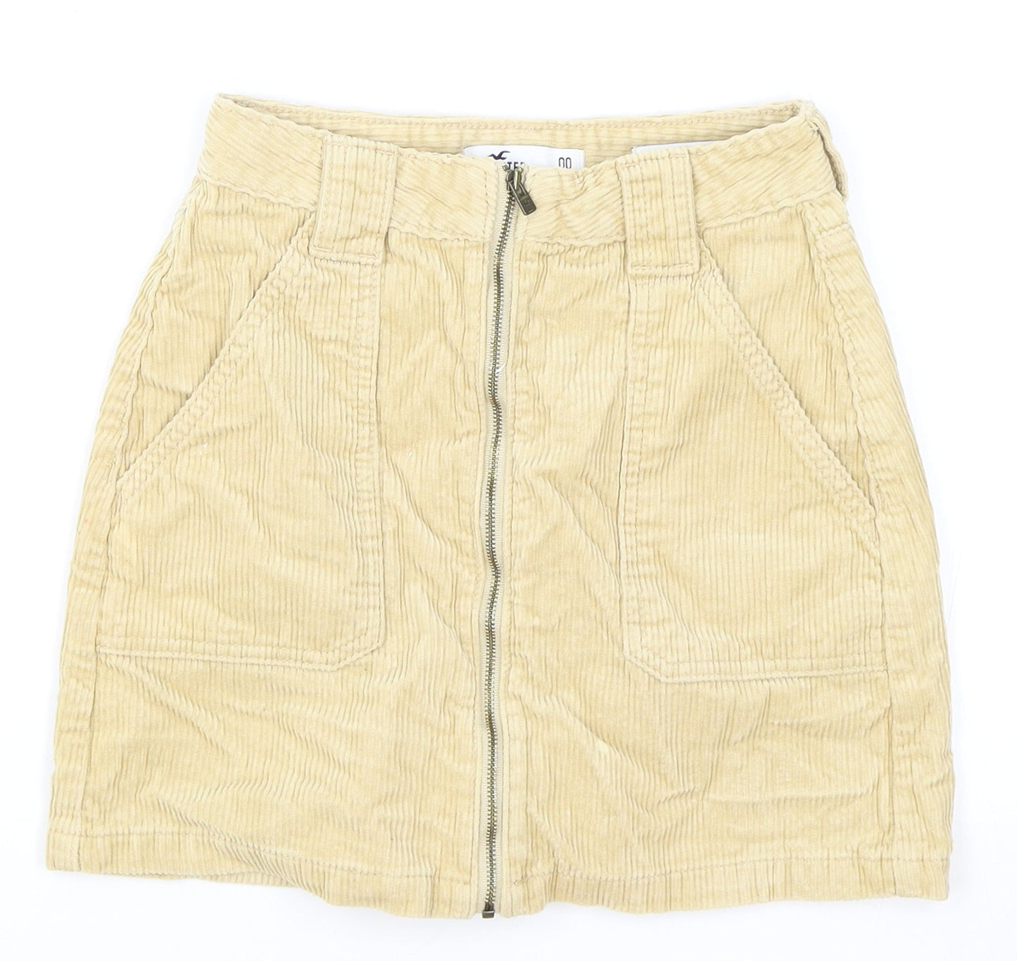 Hollister Womens Brown Cotton A-Line Skirt Size 23 in Zip