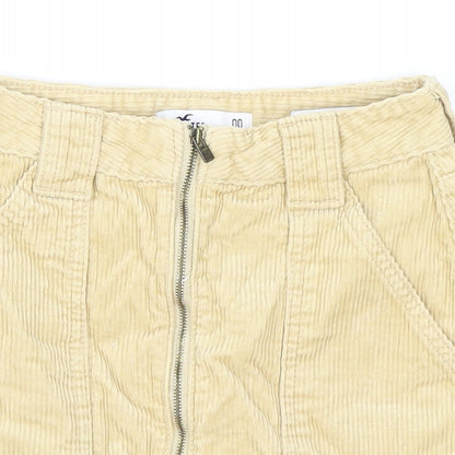 Hollister Womens Brown Cotton A-Line Skirt Size 23 in Zip