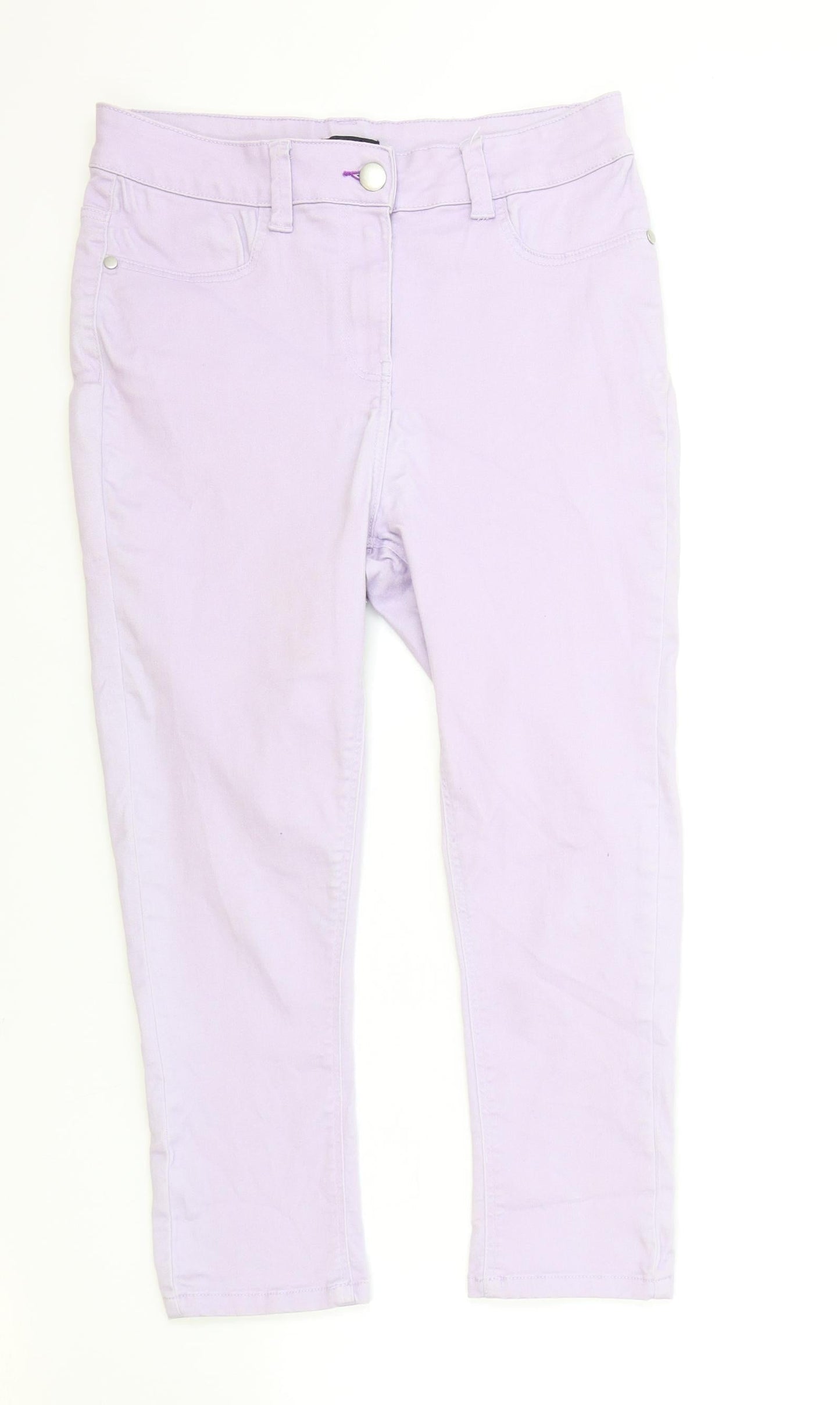 M&Co Womens Purple Cotton Skinny Jeans Size 12 L21 in Regular Zip