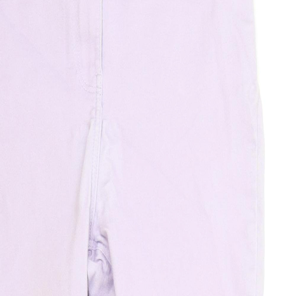 M&Co Womens Purple Cotton Skinny Jeans Size 12 L21 in Regular Zip