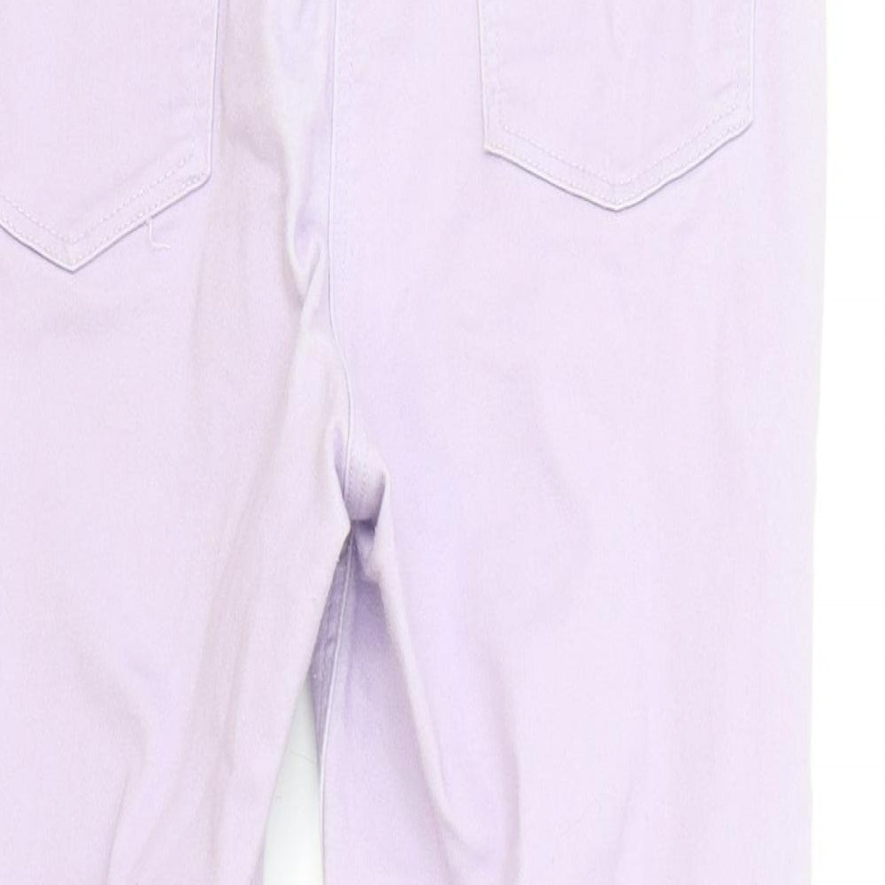 M&Co Womens Purple Cotton Skinny Jeans Size 12 L21 in Regular Zip