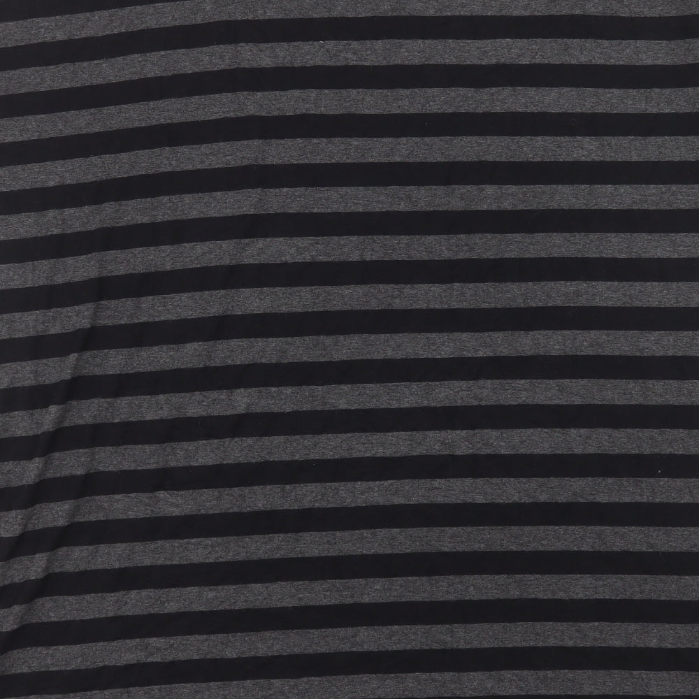 NEXT Womens Grey Striped Viscose A-Line Size 14 Boat Neck Pullover