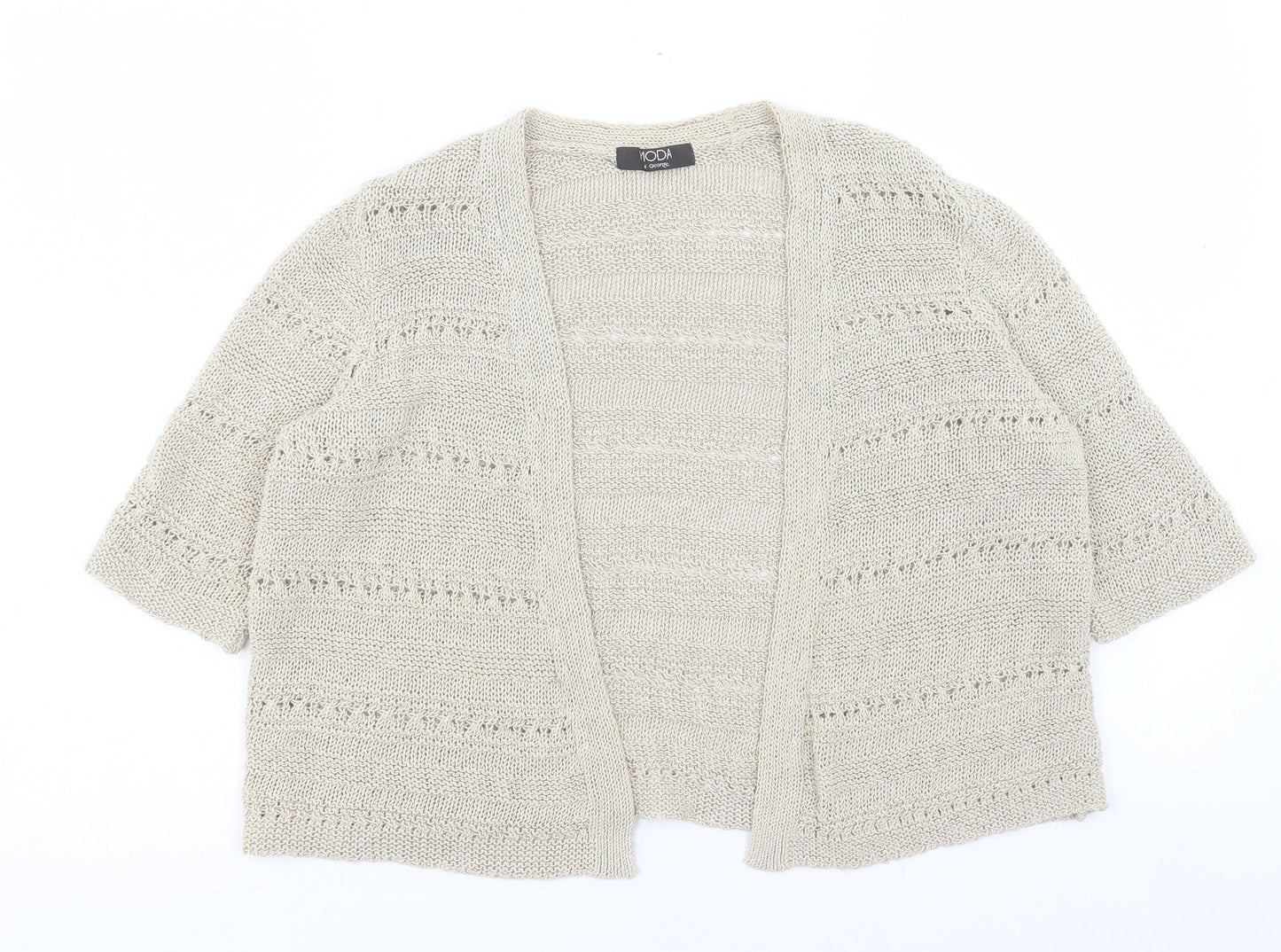 George Womens Brown V-Neck Polyester Cardigan Jumper Size 16