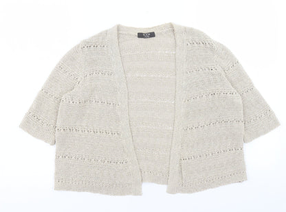 George Womens Brown V-Neck Polyester Cardigan Jumper Size 16