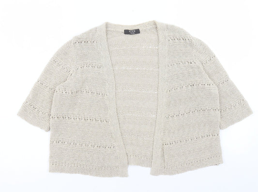 George Womens Brown V-Neck Polyester Cardigan Jumper Size 16