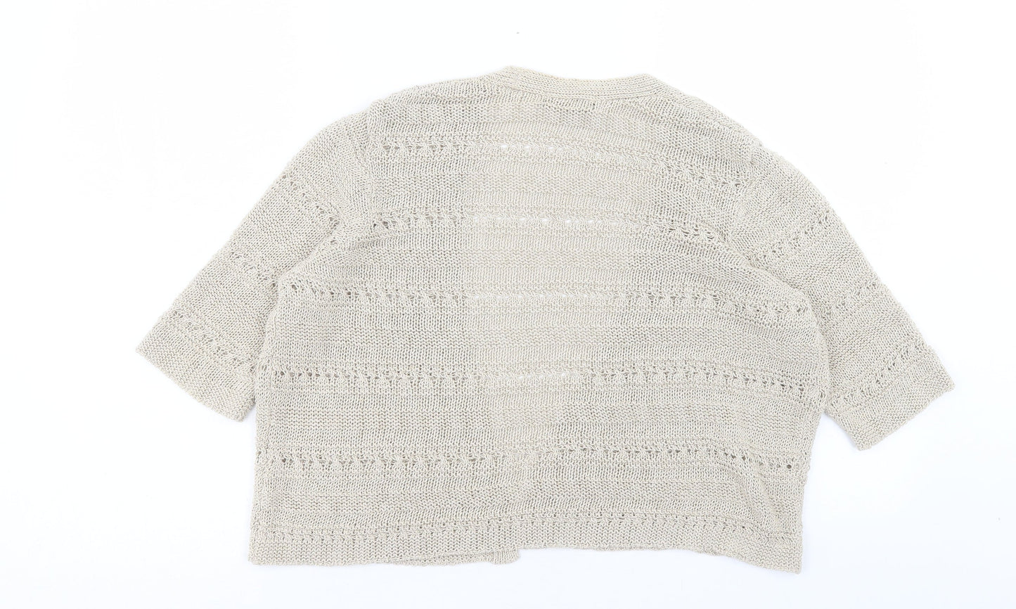 George Womens Brown V-Neck Polyester Cardigan Jumper Size 16