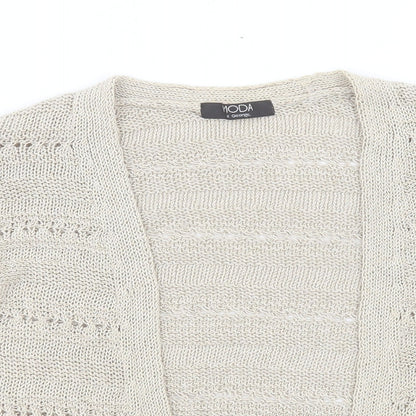 George Womens Brown V-Neck Polyester Cardigan Jumper Size 16