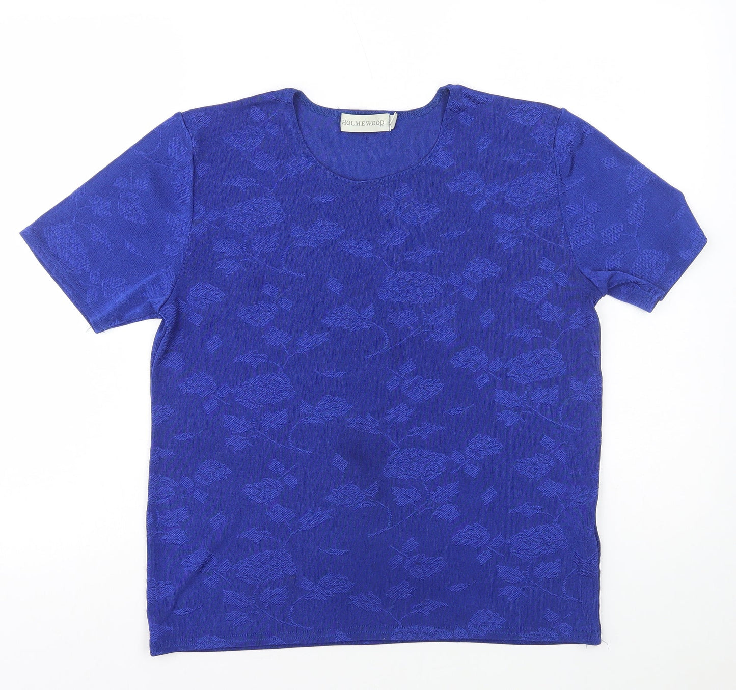 Womens UK Size L Holmewood Blue Basic T-Shirt