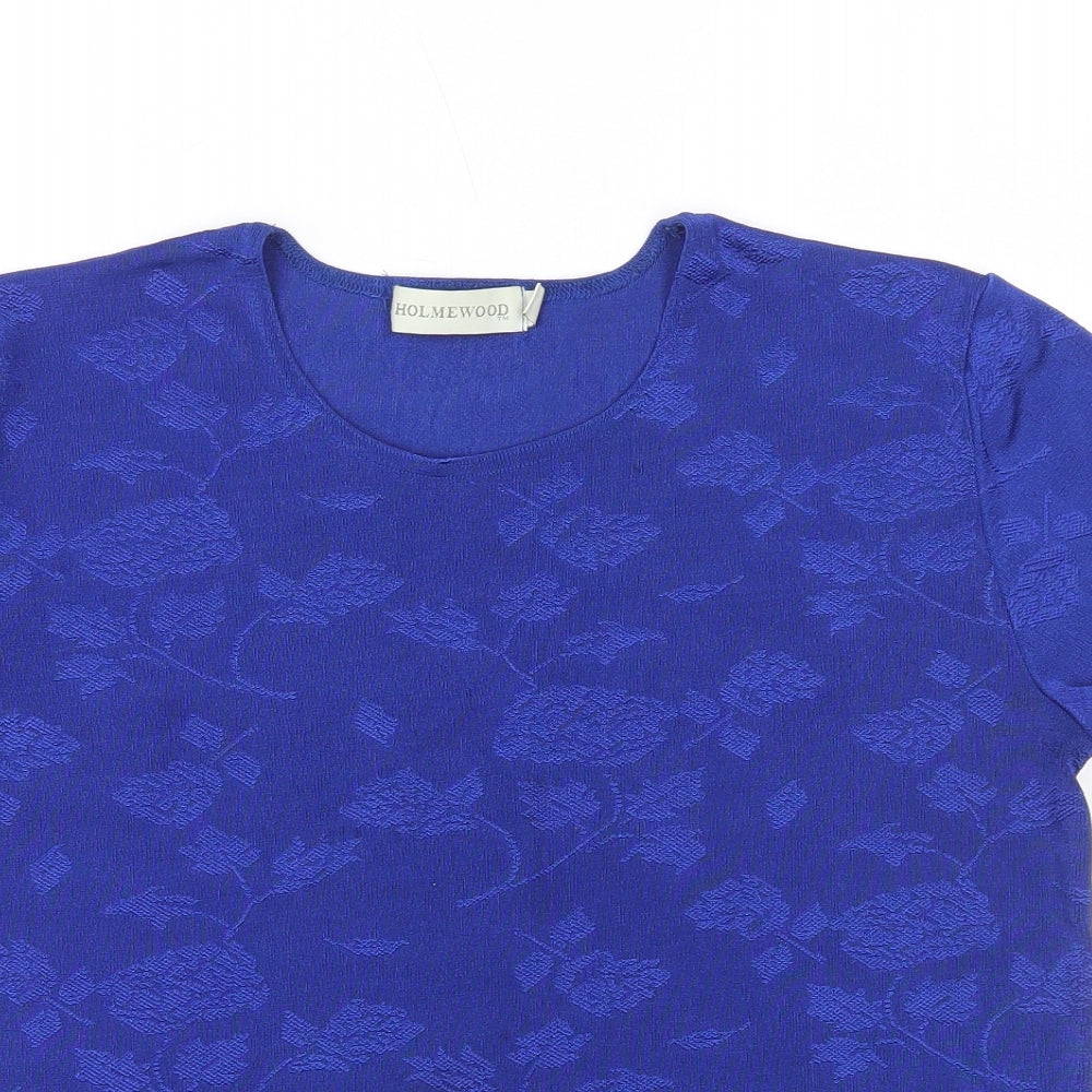 Womens UK Size L Holmewood Blue Basic T-Shirt