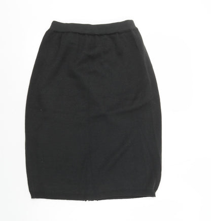 Link Fashion Womens Black Acrylic Straight & Pencil Skirt Size M - Buttons on Back
