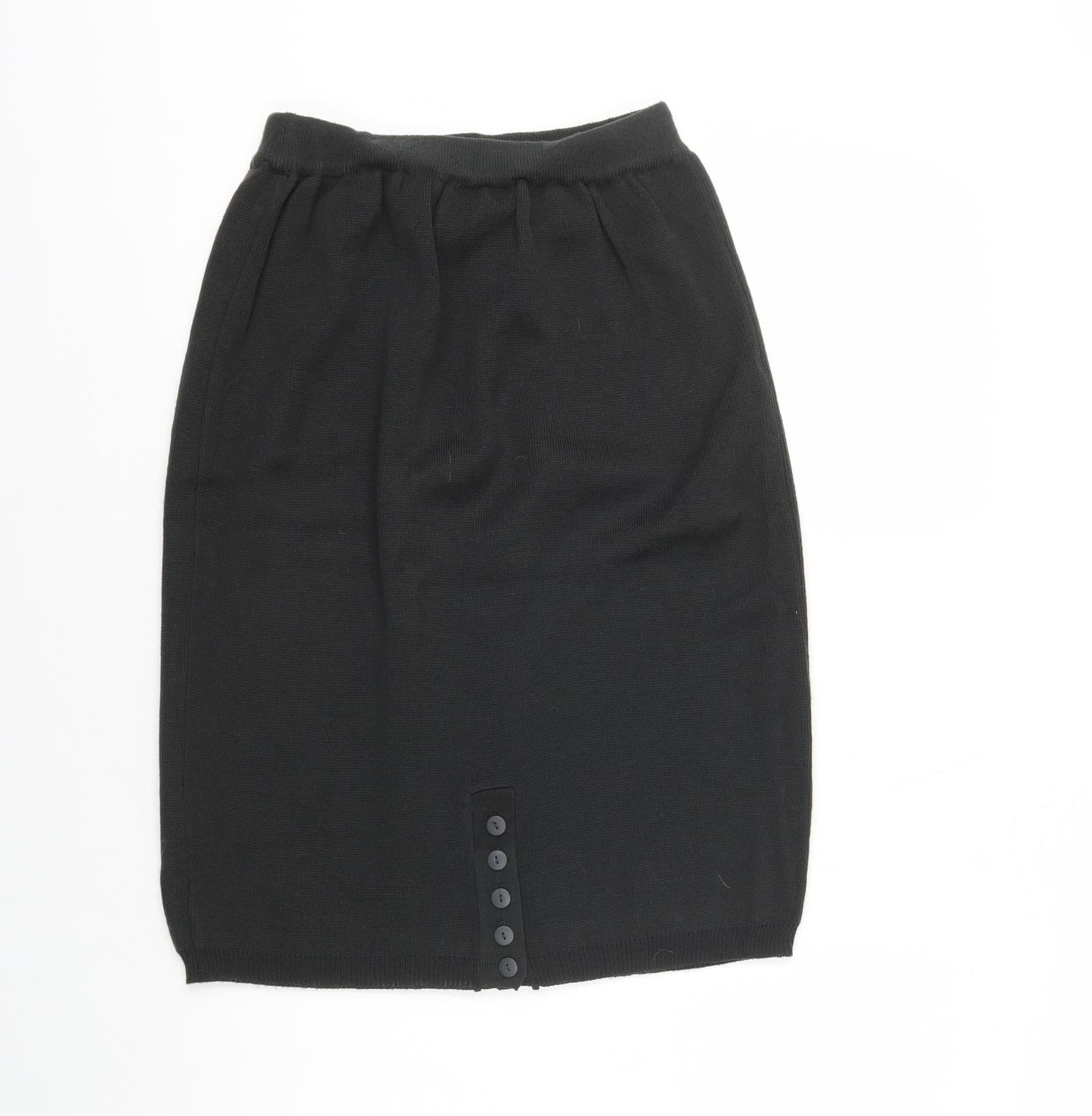Link Fashion Womens Black Acrylic Straight & Pencil Skirt Size M - Buttons on Back
