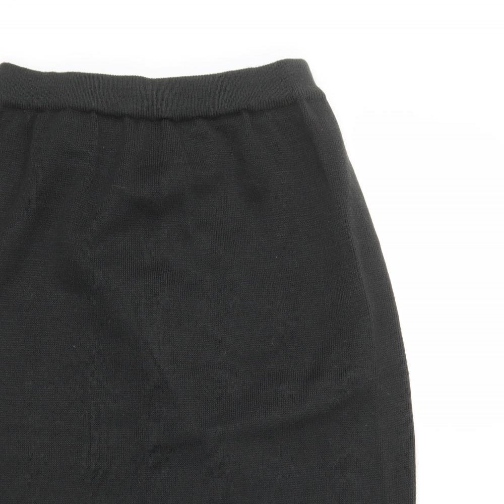 Link Fashion Womens Black Acrylic Straight & Pencil Skirt Size M - Buttons on Back