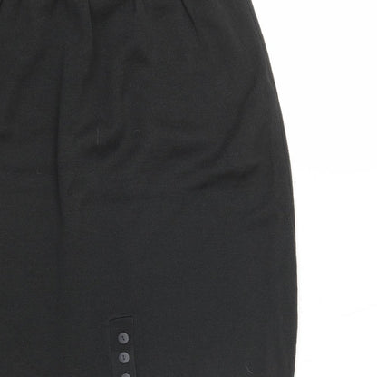 Link Fashion Womens Black Acrylic Straight & Pencil Skirt Size M - Buttons on Back